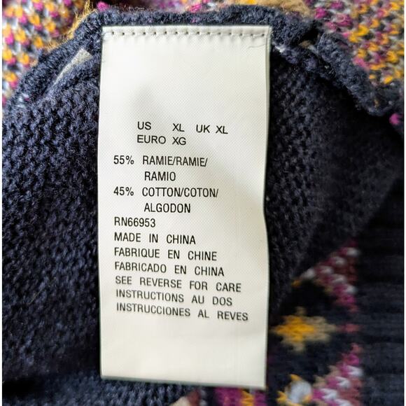 NEW Joan Leslie Cardigan Sweater XL Berry Blue Paisley Embroidered Boho VTG - Picture 11 of 12